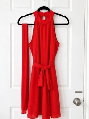 ❤️ Red Halter Mini Dress | Women's Small | Tie Waist ❤️